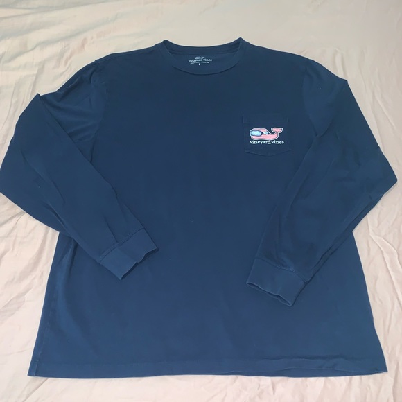 Navy Vineyard Vines Ski Mask Long Sleeve Shirt - Picture 2 of 3